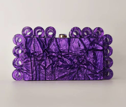 Concentric Circles Acrylic Clutch Handbag: Elegant, Versatile, and Functional