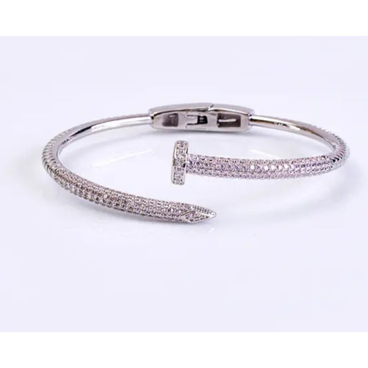 Silver Hinge Nail Bracelet