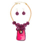 Vibrant Striped Necklace & Earring Set