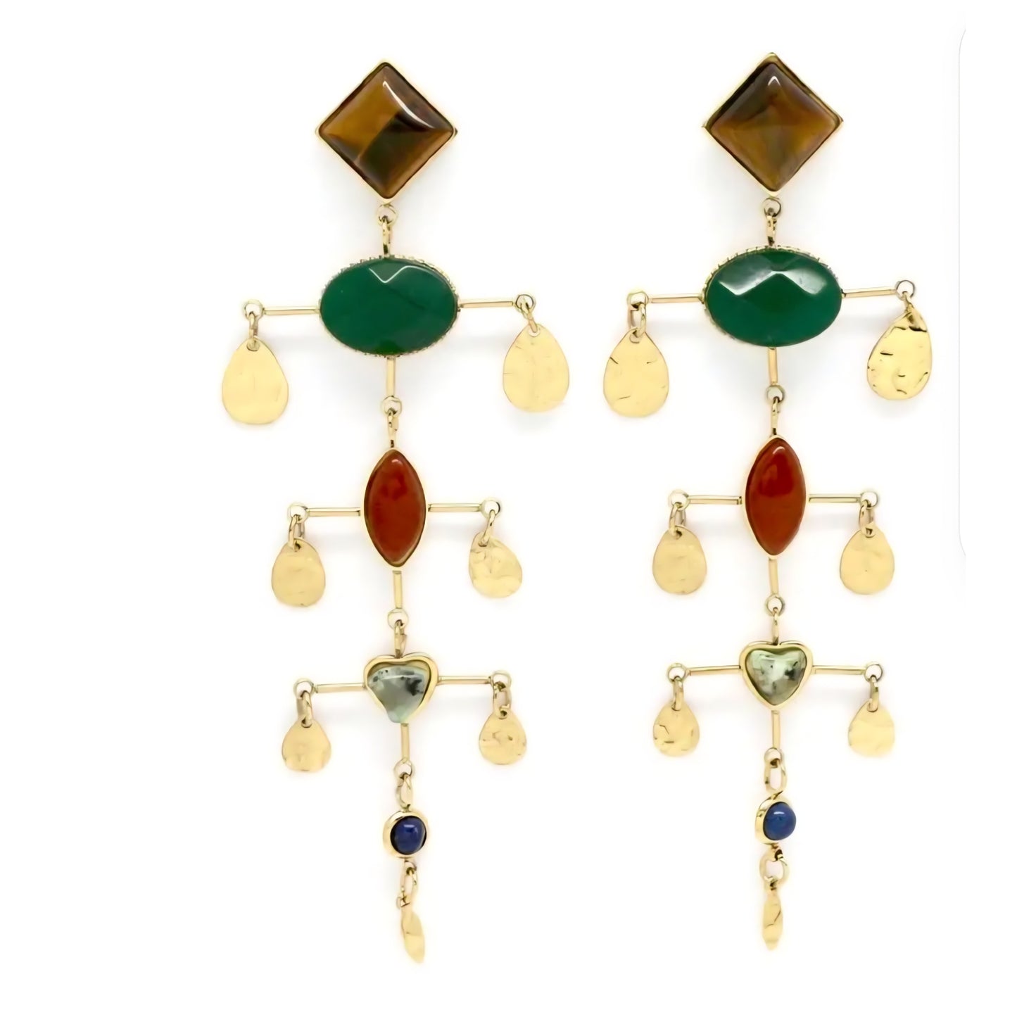 Earrings Semi Precious Stones Wearable Art