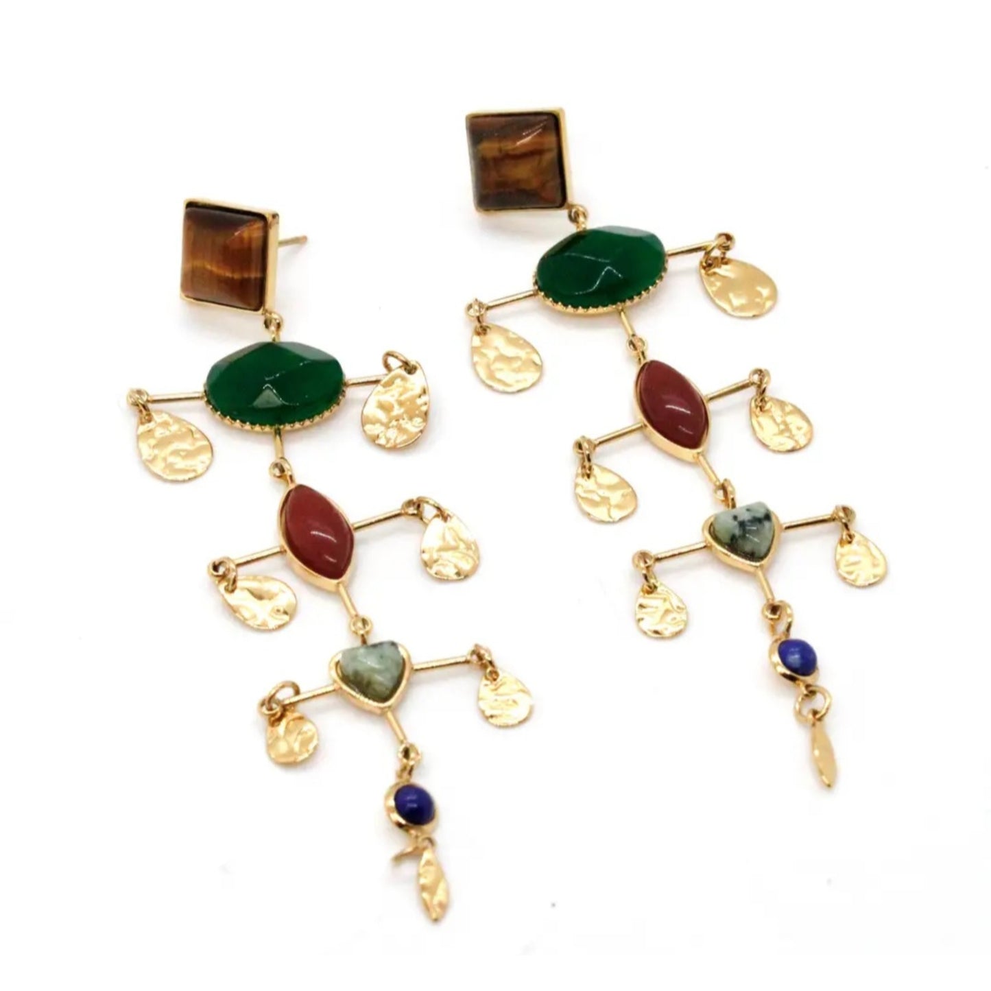 Earrings Semi Precious Stones Wearable Art