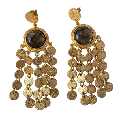 Opulent Labradorite Handcrafted Dangle Earrings