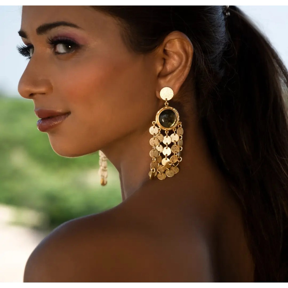 Opulent Labradorite Handcrafted Dangle Earrings