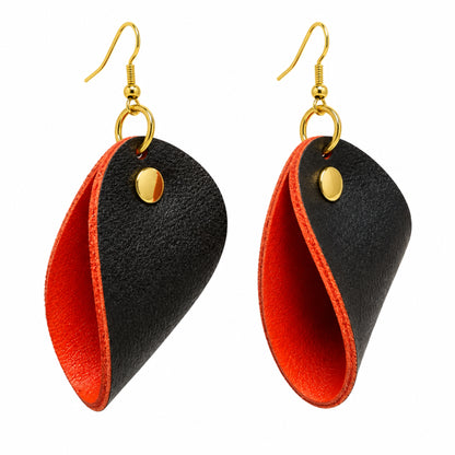 Black & Red Faux Leather Earrings She She's Closet