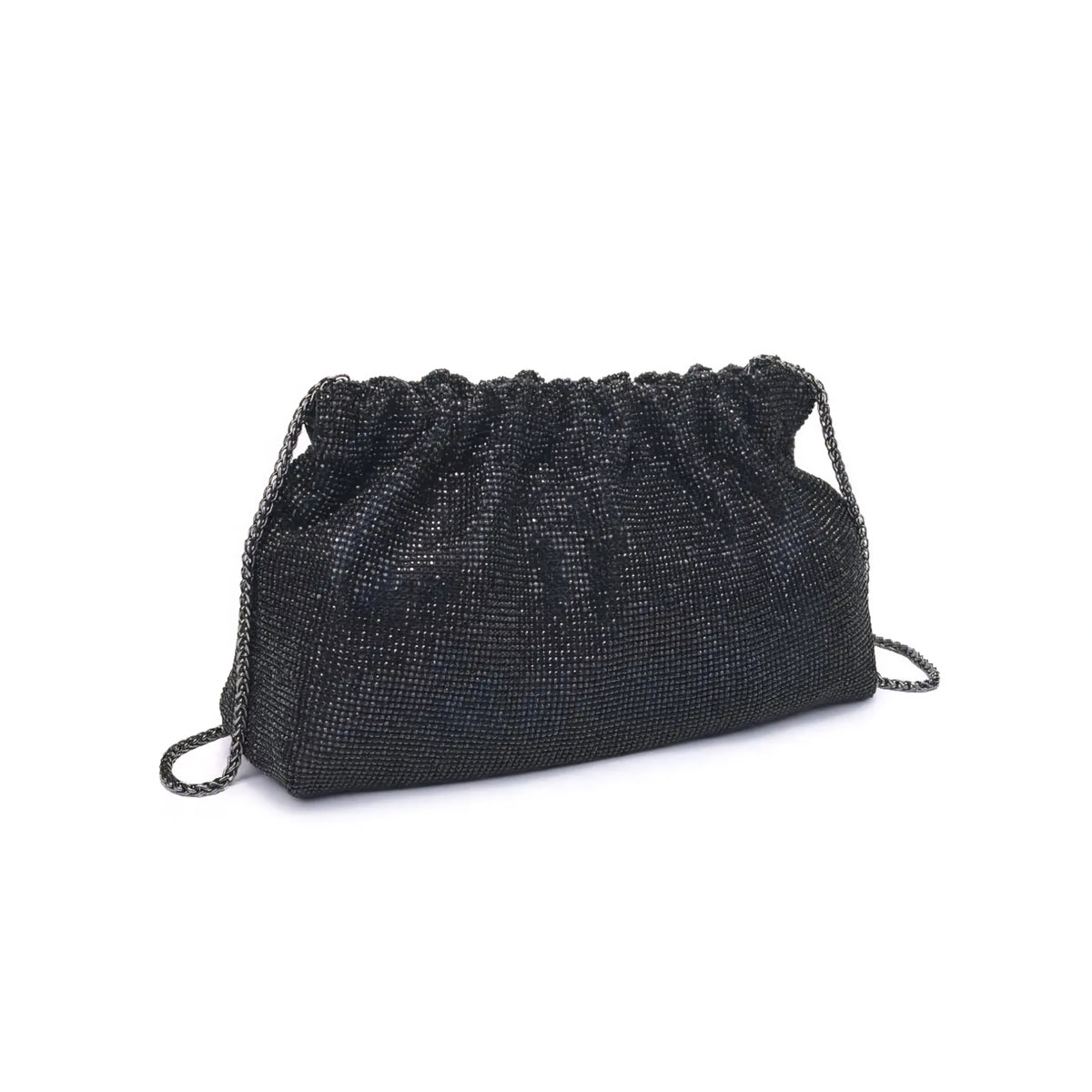 Hazel Black Rhinestone Clutch Bag