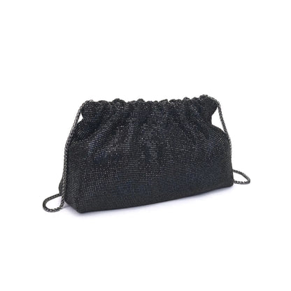 Hazel Black Rhinestone Clutch Bag