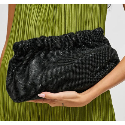 Hazel Black Rhinestone Clutch Bag