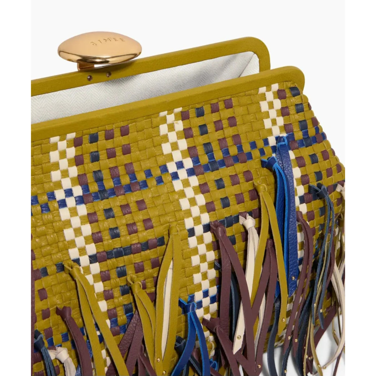 Colorful Fringe Jumbo Leather Clutchbag