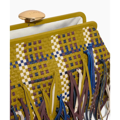 Colorful Fringe Jumbo Leather Clutchbag