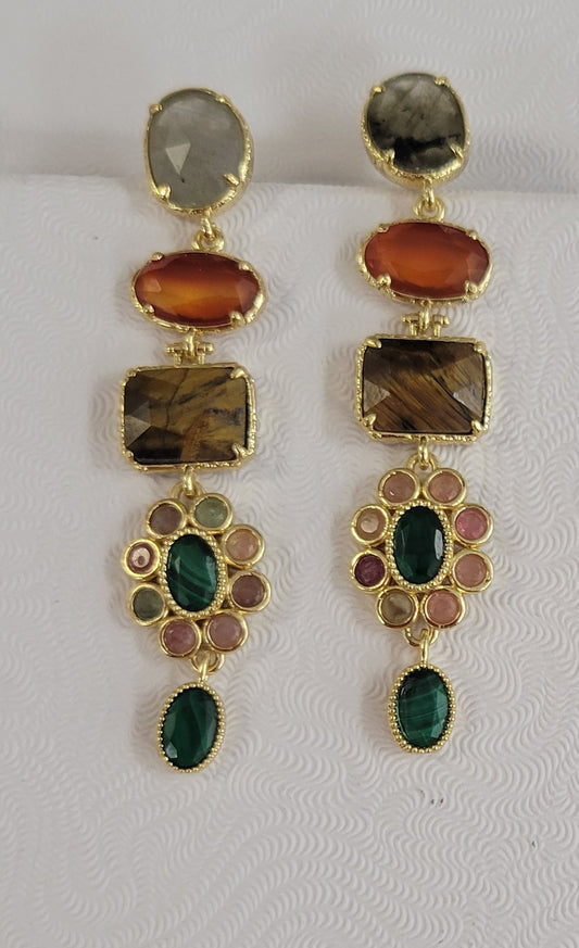 Semi-precious stones.        Dangle Earrings