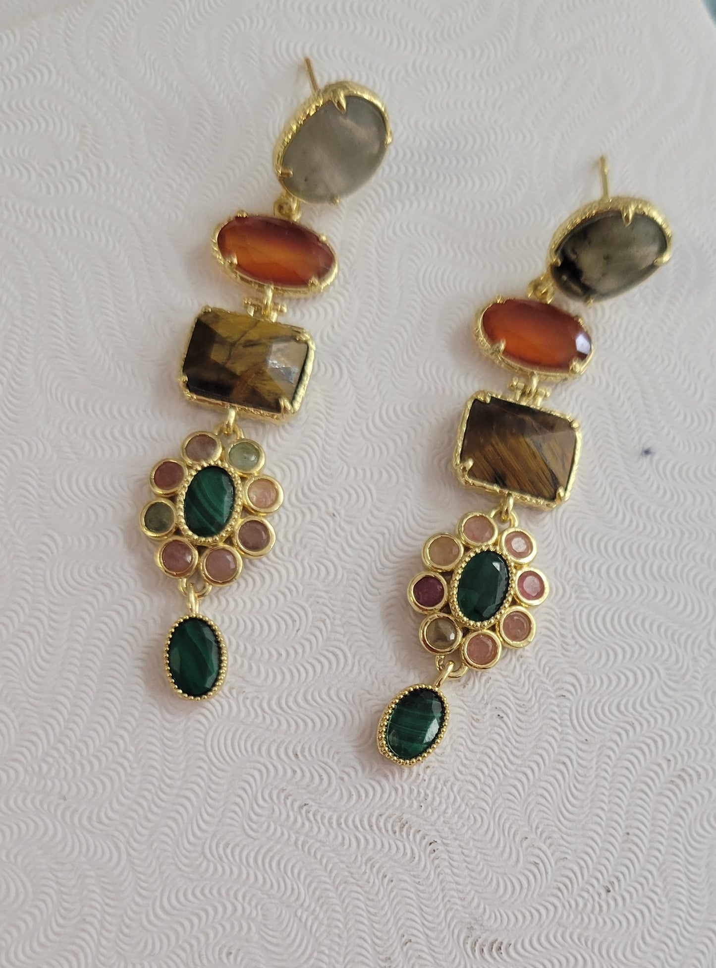 Semi-precious stones.        Dangle Earrings