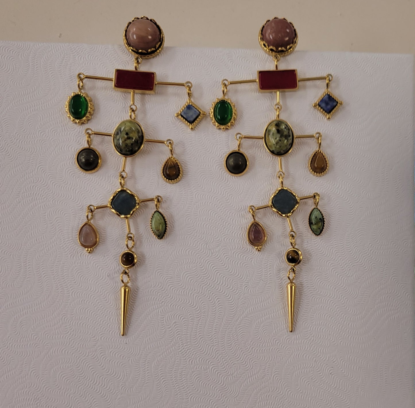 Semi Precious Stone 18 Karat Plating