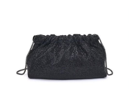 Hazel Black Rhinestone Clutch Bag