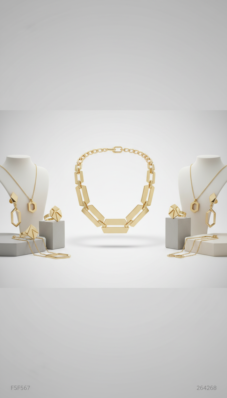 Chunky Gold-Plated Geometric Necklace