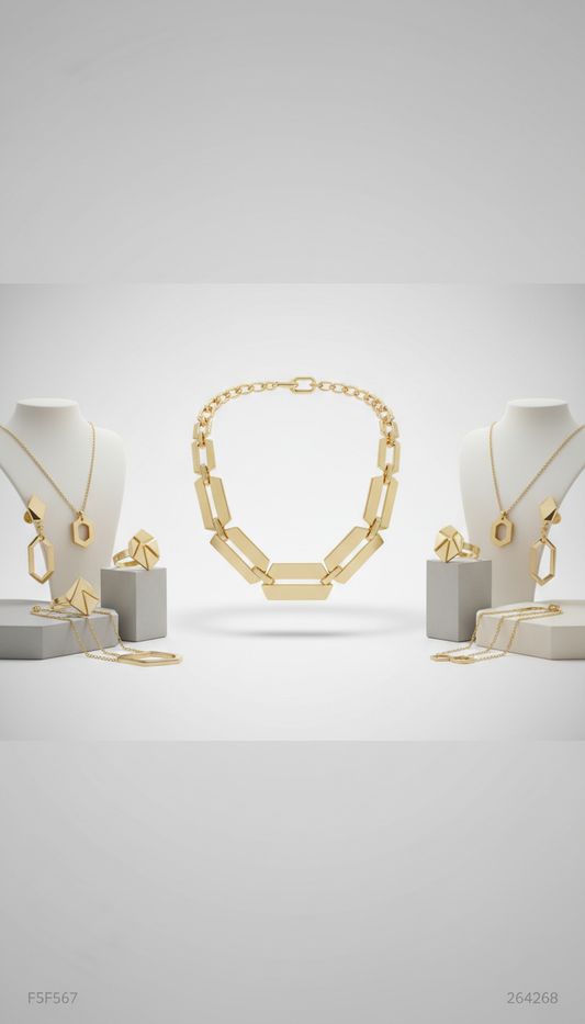 Chunky Gold-Plated Geometric Necklace
