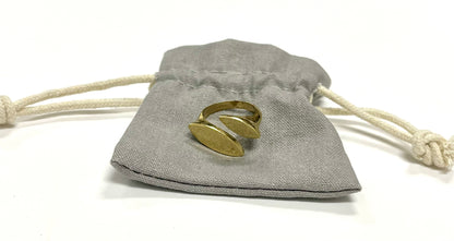 High Quality Gold Toned Brass  Modern Wrap Double Chunky Bold Ring