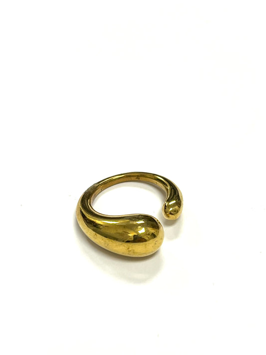 High Quality Gold Toned Brass  Modern Wrap Double Chunky Bold Ring