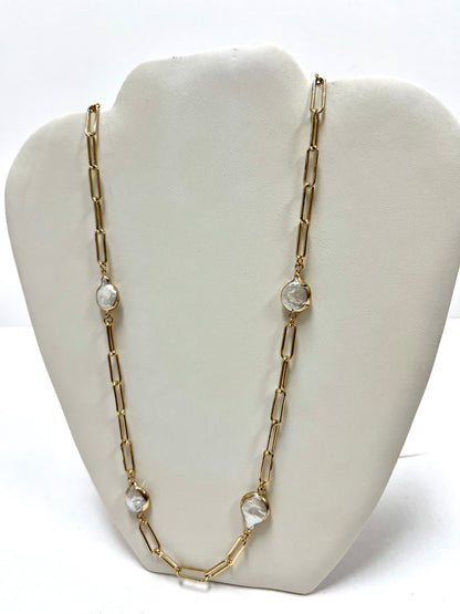 Mother of Pearl Chain Link Necklace