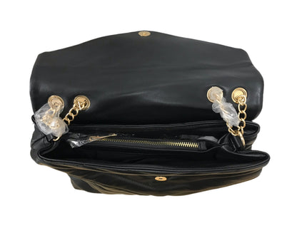 Black Vegan Leather Shoulder Bag