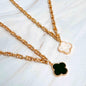 Chunky Clover Quality Gold Dip Necklace