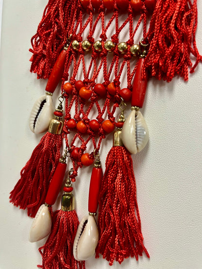 Vibrant Knitted Cotton Cowry Shell Necklaces