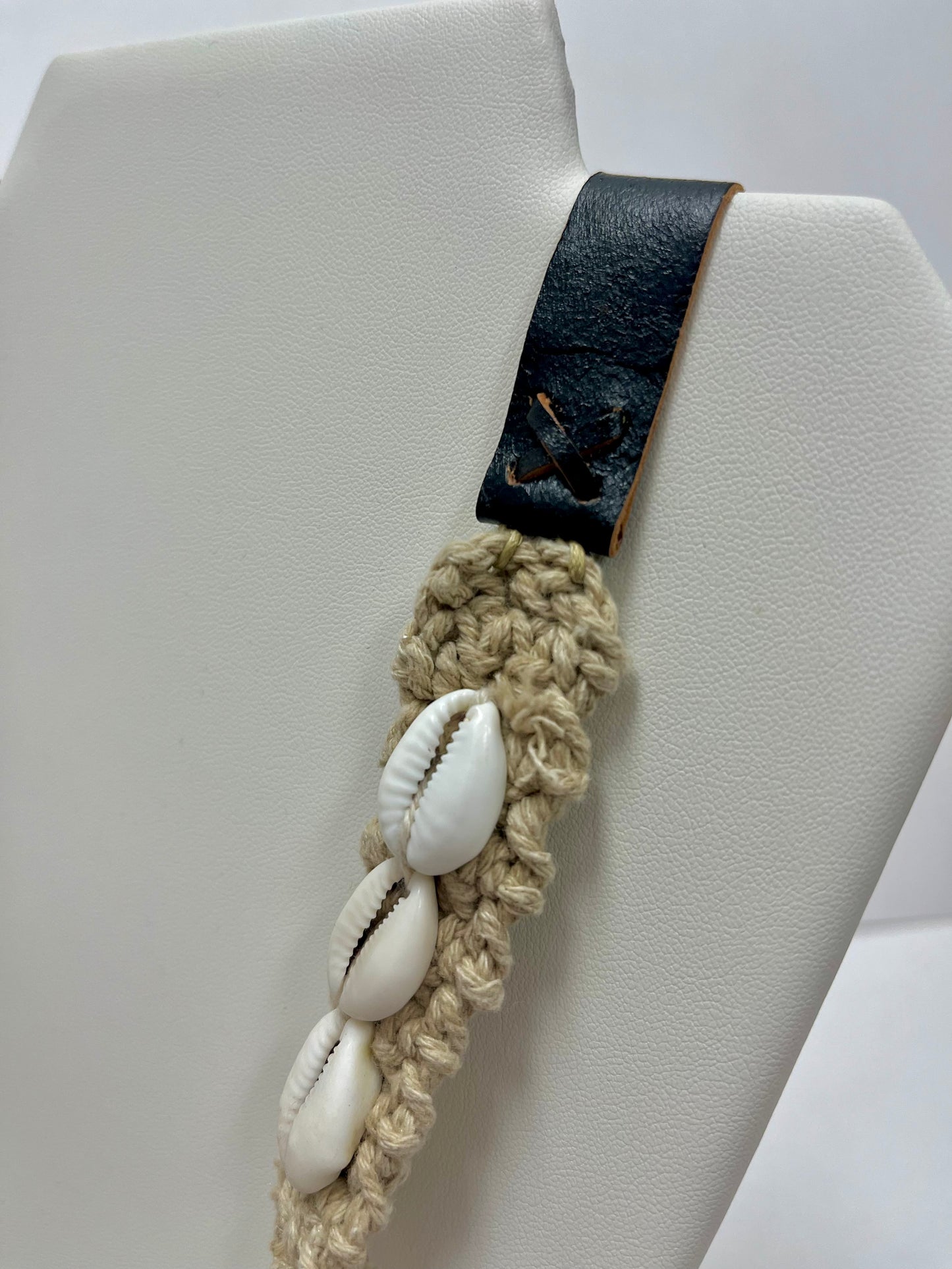 Multi-Strand Cotton Cowry Shell Necklace