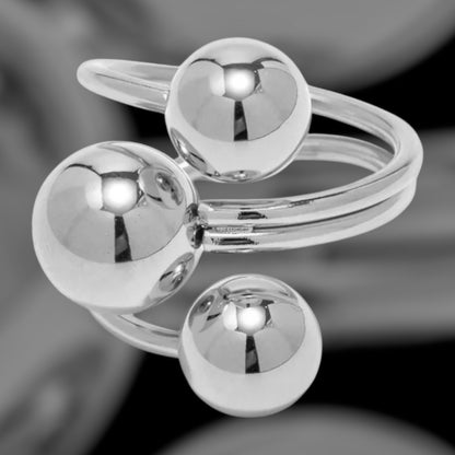 Silver Steel Droplet Ring