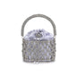 Silver Knotted Rhinestone Evening Handbag