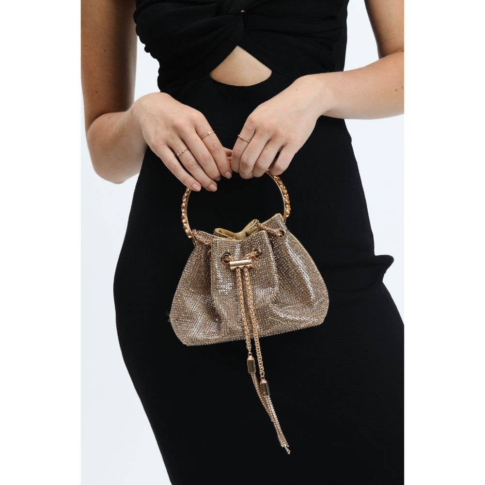 Rose Gold Rhinestone Evening Bag