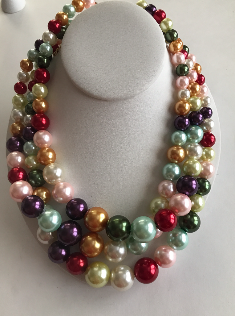 Multi Coloured Pearl Necklace