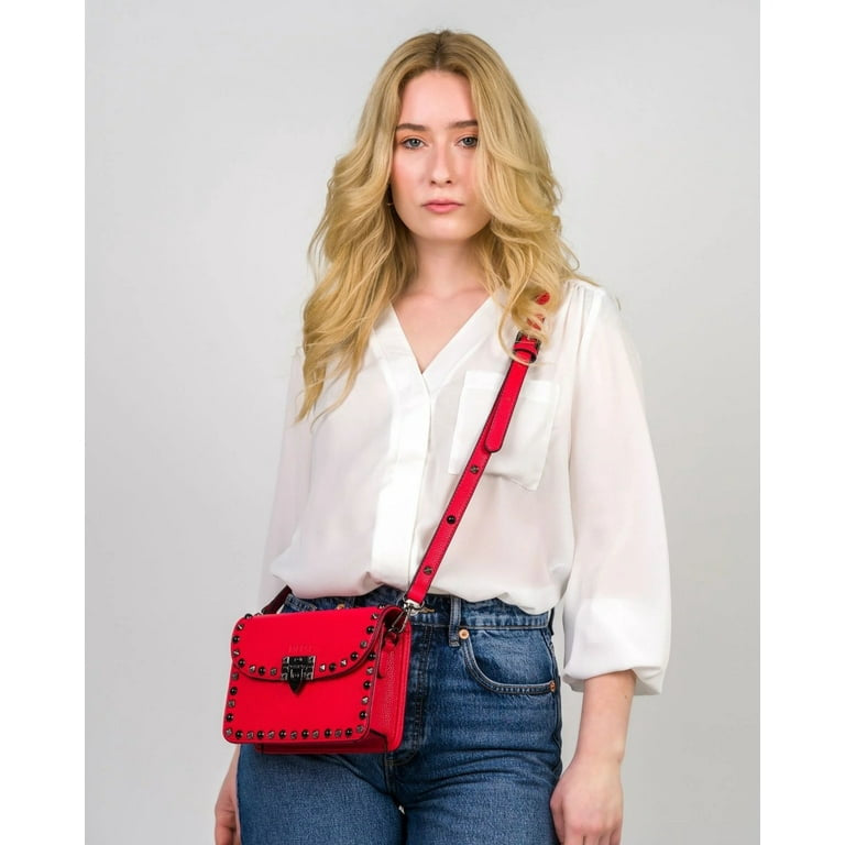 Ruby Studded Crossbody Red