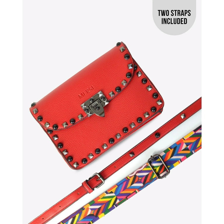 Ruby Studded Crossbody Red