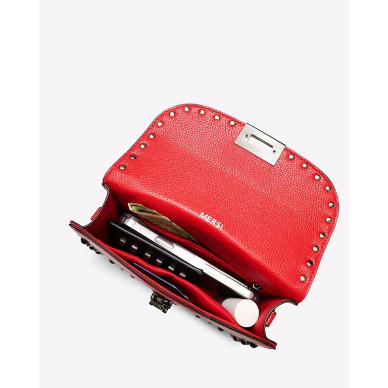 Ruby Studded Crossbody Red