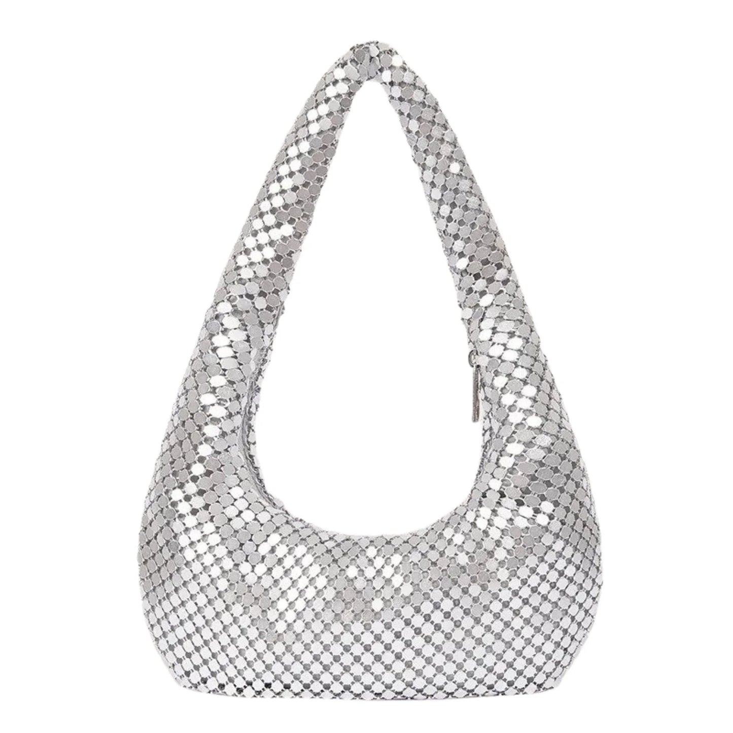 Metal Mesh Silver Handbag