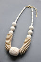 White Statement Carved Necklace