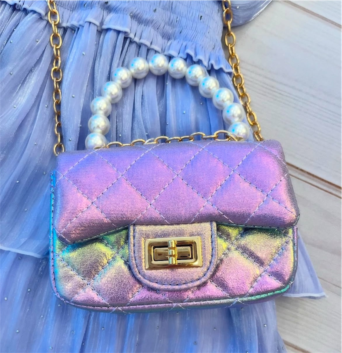 Girls Ombré Lilac Top Handle Purse