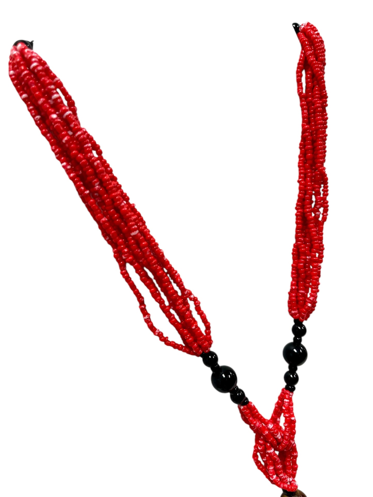 Handmade Kenya Fiery Red Beaded Necklace