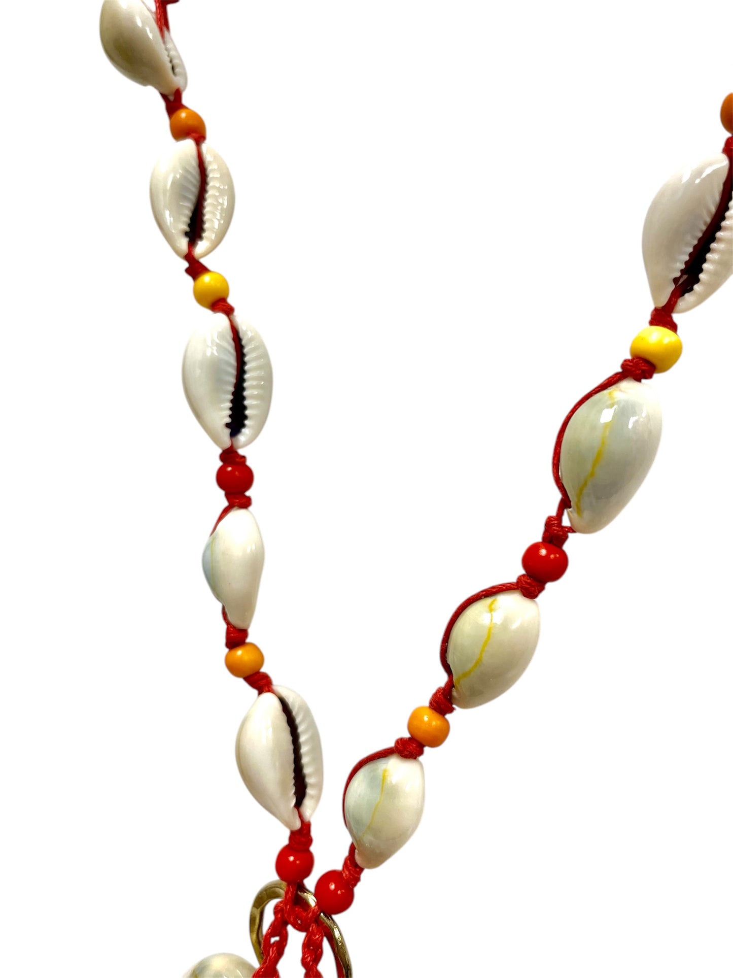 Vibrant Knitted Cotton Cowry Shell Necklaces