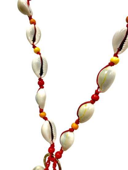 Vibrant Knitted Cotton Cowry Shell Necklaces