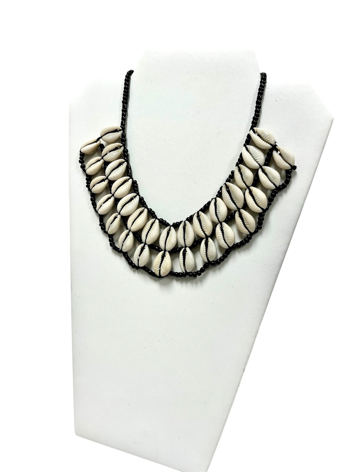 Double Tier Cowry Beaded Necklace