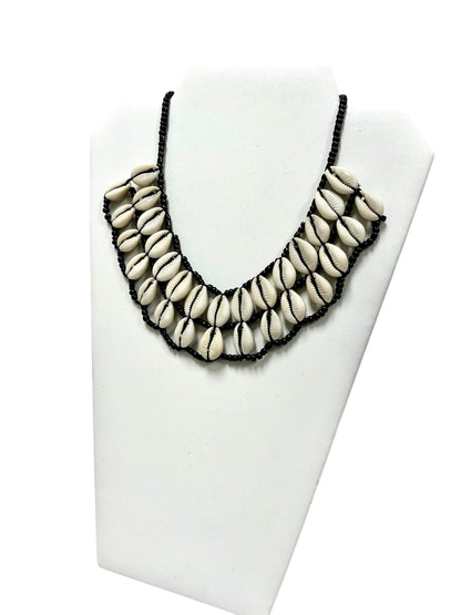 Double Tier Cowry Beaded Necklace