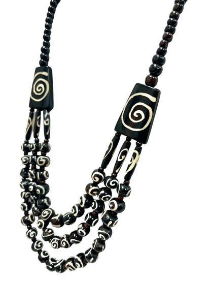 Tribal Swirl Multi Strand Necklace