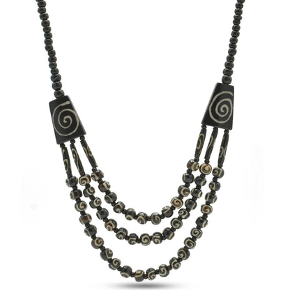 Tribal Swirl Multi Strand Necklace