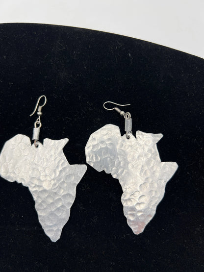 Map of Africa Hammered Aluminum Earrings