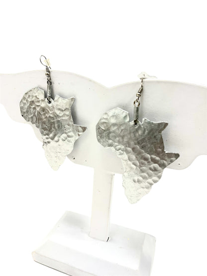 Map of Africa Hammered Aluminum Earrings