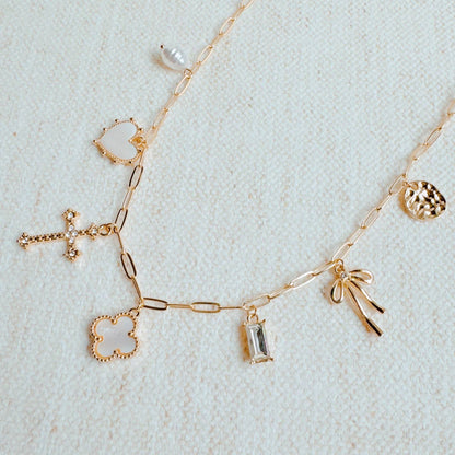 Gold Multi Charm Necklace