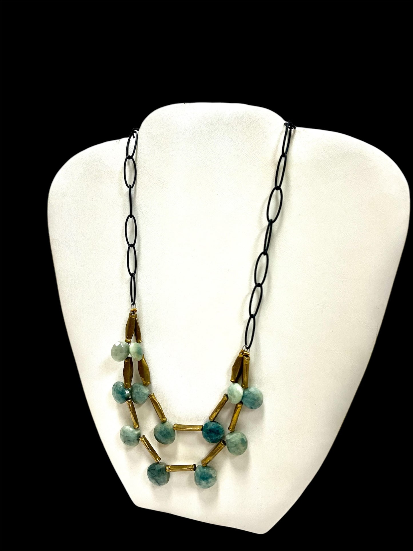 Teal Blue Aventurine Pocket Stone Necklace