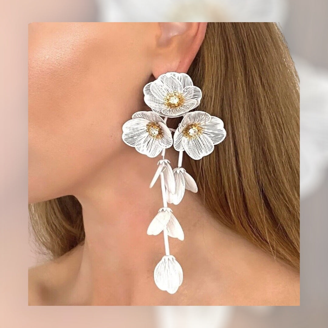 Waterfall Floral Statement Earrings