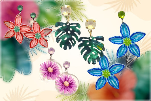 Tropic Crystal Flower Earrings