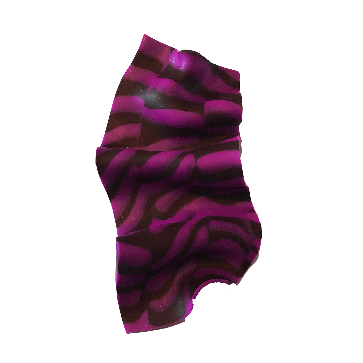 Sculptural Zebra Resin Statement Earring – Midnight Magenta